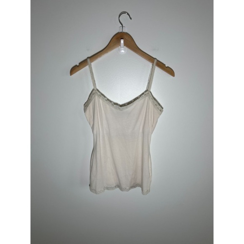 The Limited Y2K Forest Fairy Minimalist Lace Trim Tank Top Womens White S